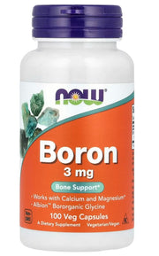 NOW Foods boras, 3 mg – 100 kapsulių