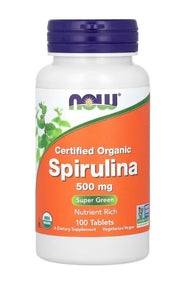 Produkto nuotrauka: NOW Foods Spirulina, 500mg - 100 tablečių