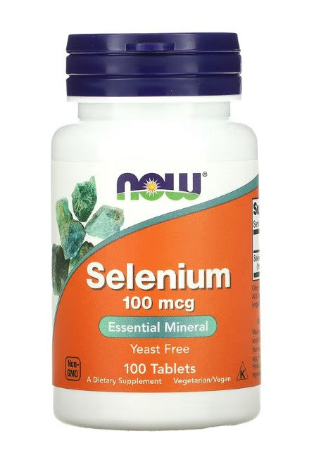 NOW Foods Selenium, 100mcg - 100 tablečių