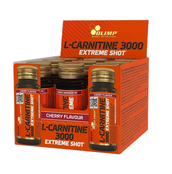 Olimp Nutrition L - karnitinas 3000 Extreme Shot, vyšnių skonio - 9 x 25 ml.