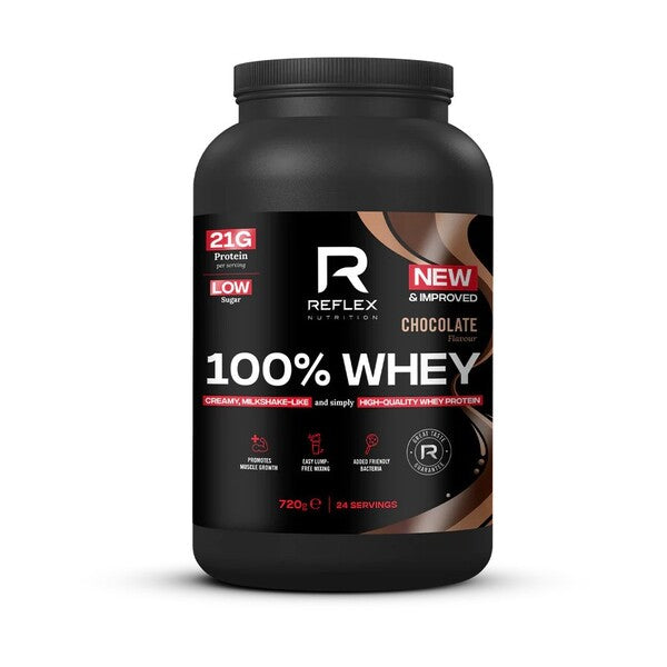 Reflex Nutrition 100 % išrūgų baltymų, šokolado skonio – 720 g