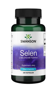 Swanson Selen L - Selenomethionin, 100 mcg – 200 kapsulių