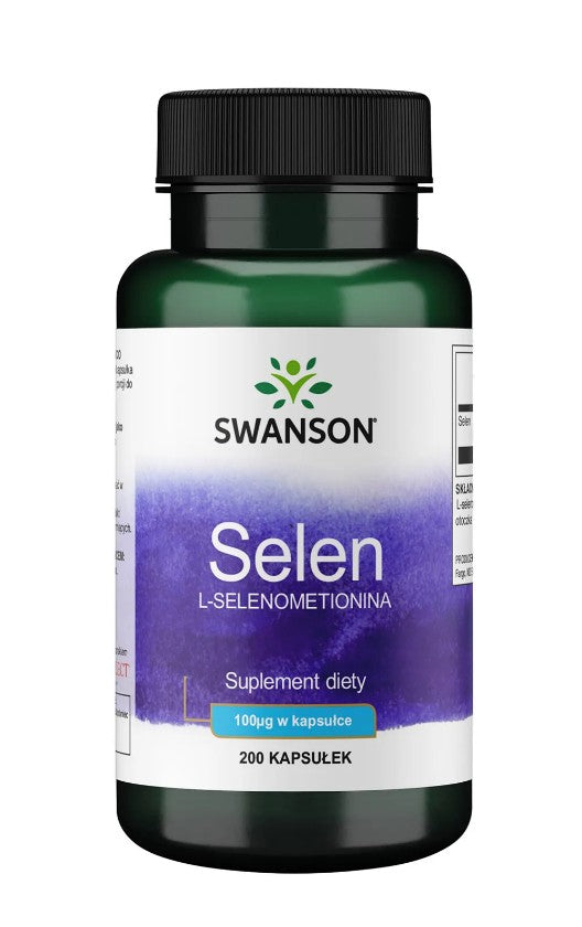 Swanson Selen L - Selenomethionin, 100 mcg – 200 kapsulių