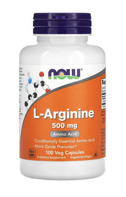 Produkto nuotrauka: NOW Foods L-Arginine, 500mg - 100 kapsulių