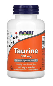 Produkto nuotrauka: NOW Foods Taurine, 500mg - 100 kapsulių