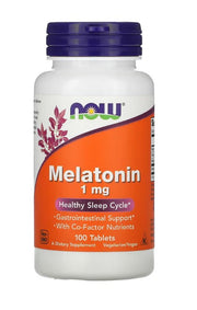 Produkto nuotrauka: NOW Foods Melatonin, 1mg - 100 tablečių