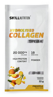 Skill Nutrition hidrolizuotas I ir III tipo kolagenas, ananasų skonio – 22 g (1 porcija)