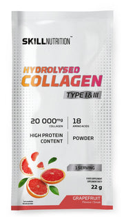 Skill Nutrition hidrolizuotas I ir III tipo kolagenas, greipfrutų skonio – 22 g (1 porcija)
