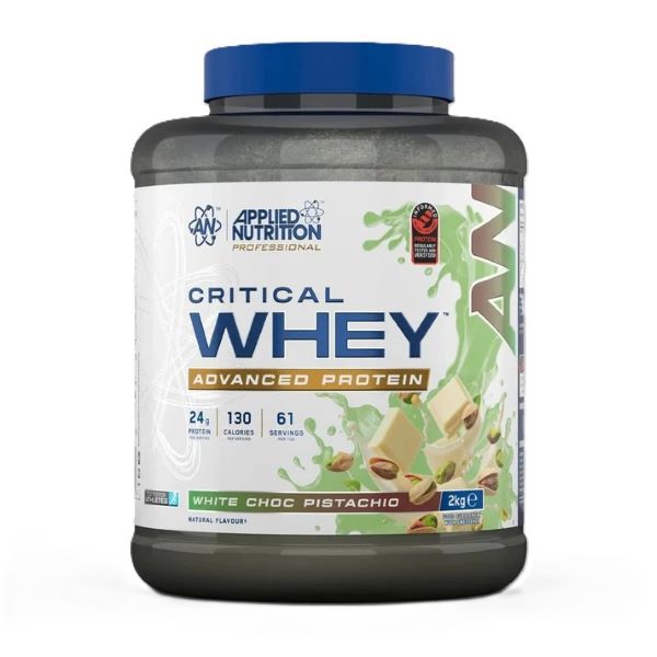 Applied Nutrition Critical Whey, baltojo šokolado ir pistacijų skonio – 2000 g