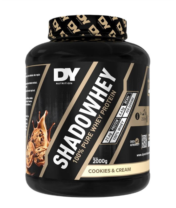 Dorian Yates ShadoWhey 100 % gryni išrūgų baltymai, sausainiai ir grietinėlė – 2000 g