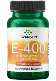 Swanson E - 400 Naturalna Witamina E, 400 TV (268 mg) – 100 gelių