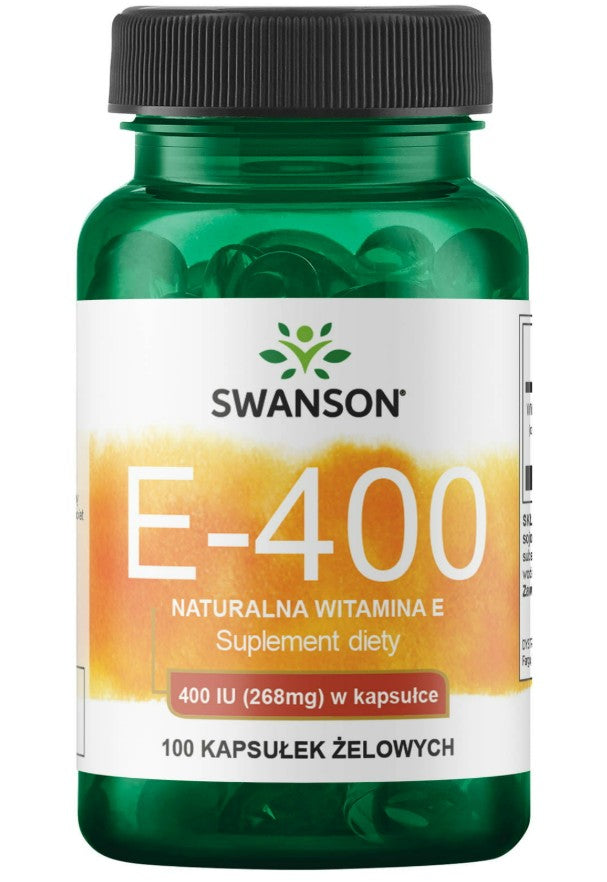 Swanson E - 400 Naturalna Witamina E, 400 TV (268 mg) – 100 gelių