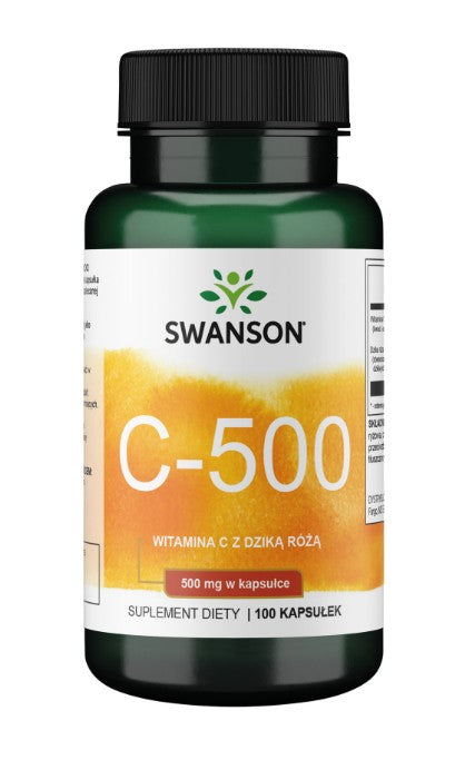 Swanson C - 500 Witamina C z Dzik�� R������, 500 mg – 100 dangtelių