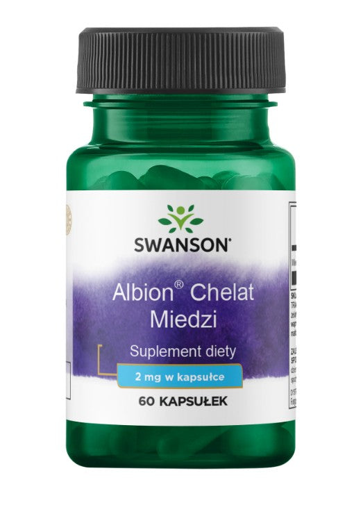 Swanson Albion Chelat Miedzi, 2 mg – 60 dangtelių