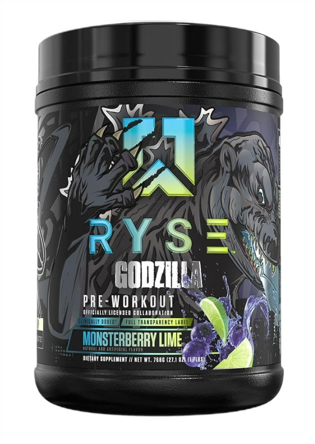 RYSE Godzilla prieš treniruotę, uogų ir laimo skonio – 768 g