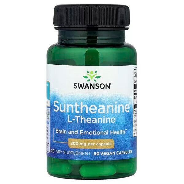 Swanson Suntheanine L - Theanine, 200 mg – 60 kapsulių