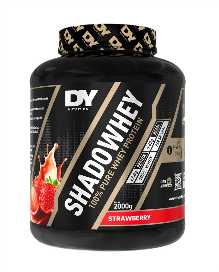 Dorian Yates ShadoWhey 100 % gryno išrūgų baltymo, braškių skonio – 2000 g