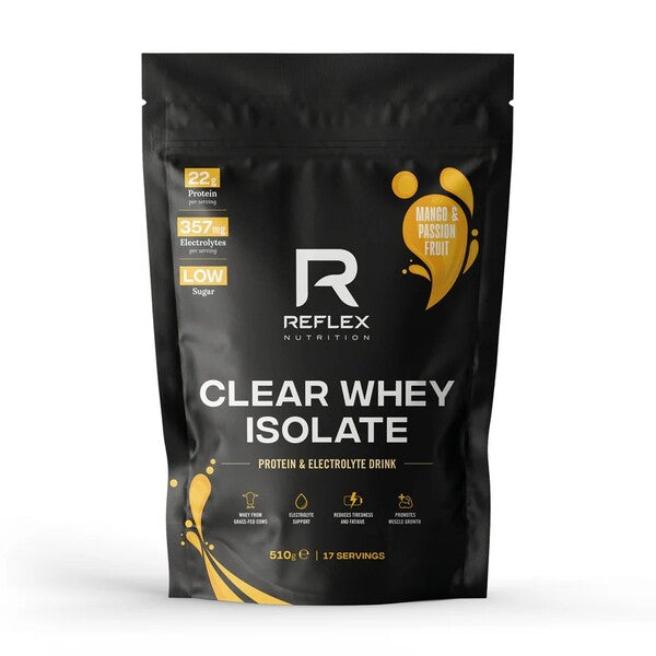 Reflex Nutrition skaidrus išrūgų izoliatas, mangas ir pasifloros vaisiai - 510 g
