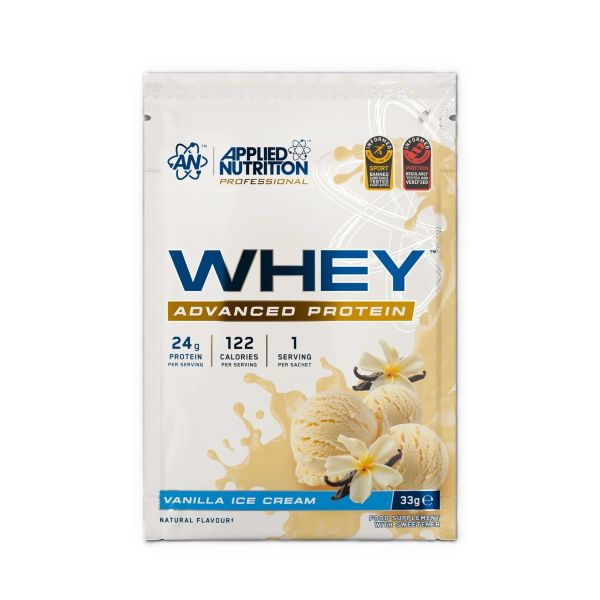 Applied Nutrition kritinių išrūgų baltymų milteliai, vaniliniai ledai – 33 g (1 porcija)