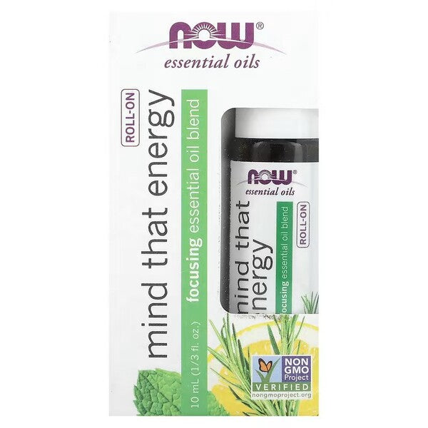 Produkto nuotrauka: NOW Foods Essential Oil Roll-On, Mind That Energy - 10 ml.