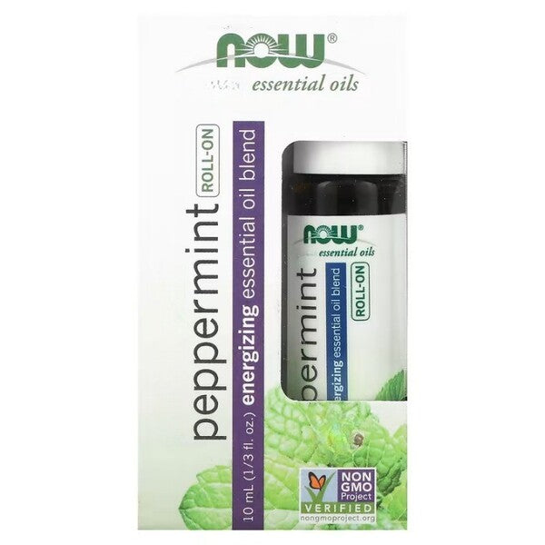NOW Foods rutulinis dezodorantas eteriniam aliejui, pipirmėčių skonio – 10 ml.