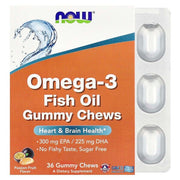 NOW Foods Omega - 3 žuvų taukų guminukai su pasifloromis – 36 kramtukai