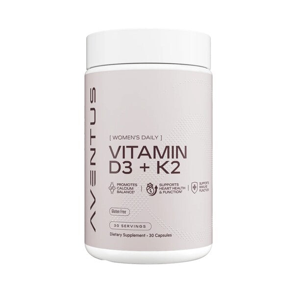Aventus Supplements Aventus papildai vitaminas D3 + K2 - 30 kapsulių