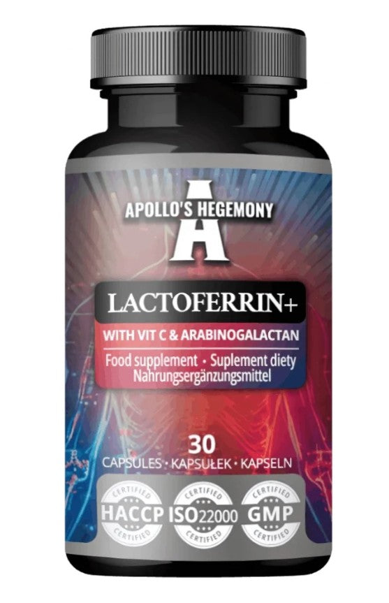 Apollo's Hegemony Lactoferrin+ su vitaminu C ir arabinogalaktanu - 30 kapsulių