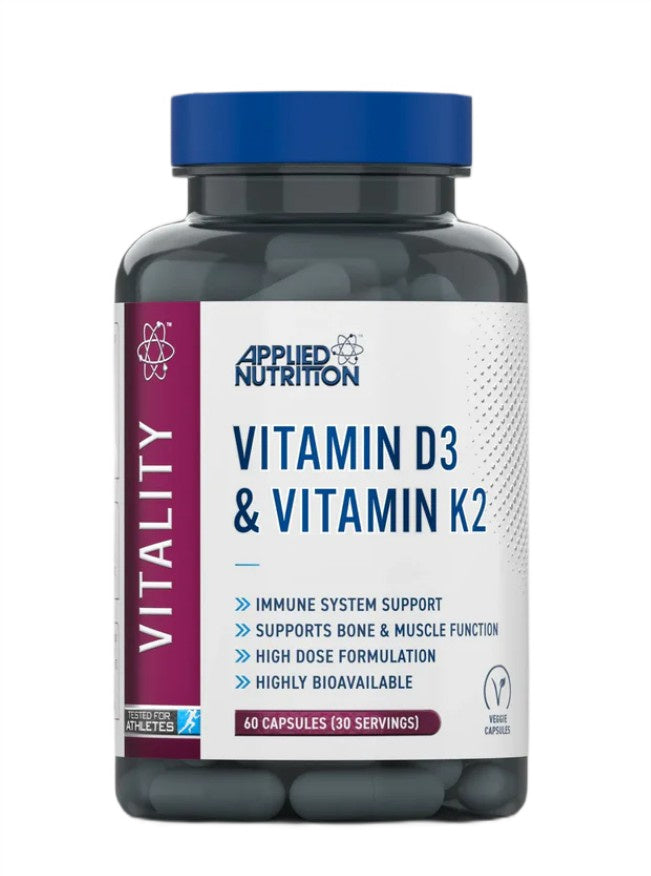 Applied Nutrition vitaminas D3 ir vitaminas K2 – 60 kapsulių