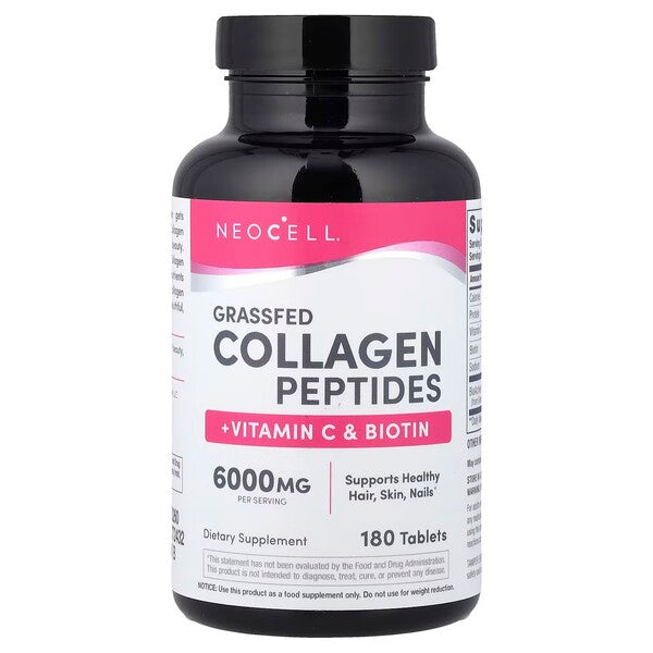 NeoCell žolėje šeriamų gyvūnų kolageno peptidai + vitaminas C ir biotinas – 180 tablečių