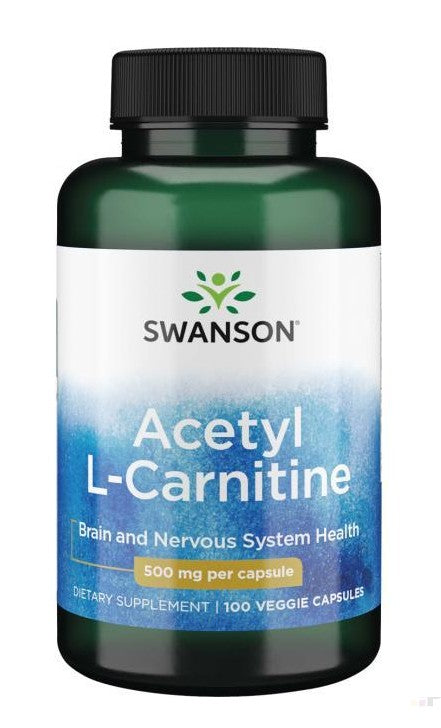 Swanson ALC (acetyl L - Karnityna), 500 mg – 100