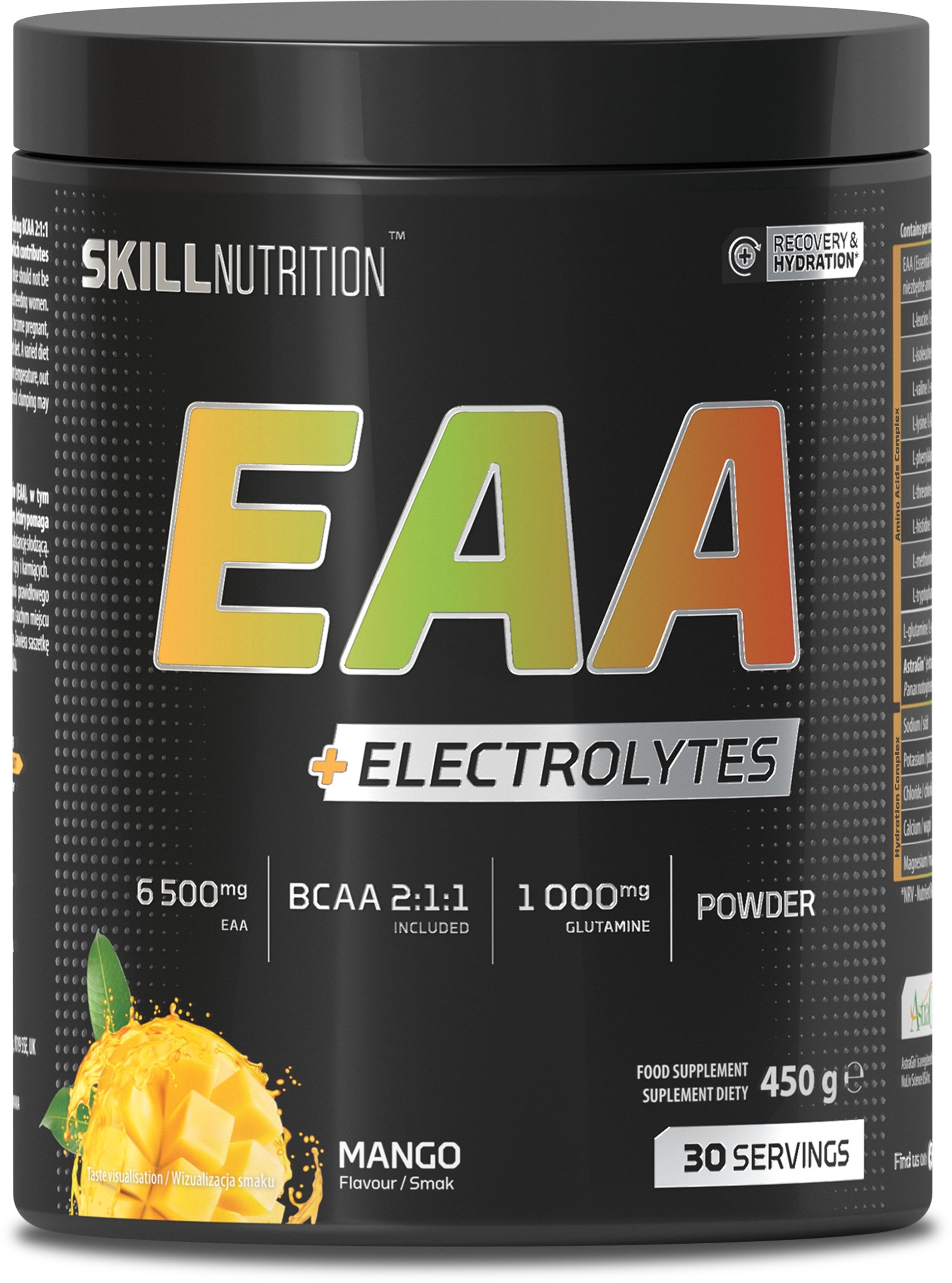 Skill Nutrition EAA + elektrolitai, mangas - 450 g