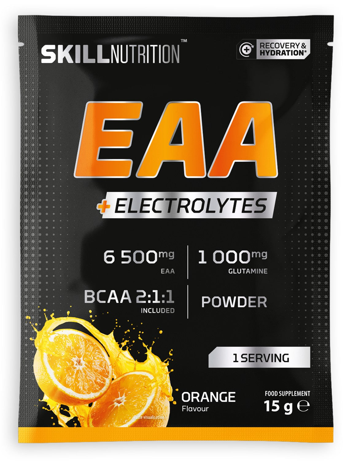 Skill Nutrition EAA + elektrolitai, apelsinų skonio - 15 g (1 porcija)