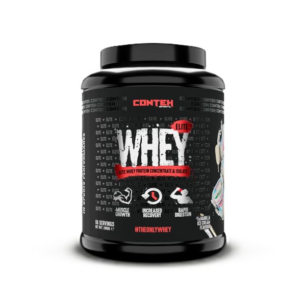 Conteh Sports Whey Elite, vaniliniai ledai – 1980 g