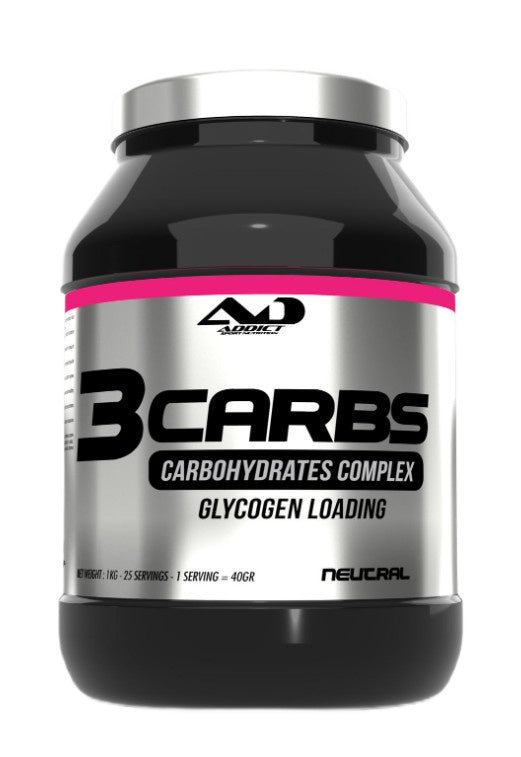 Addict Sport Nutrition 3Carbs angliavandenių kompleksinis glikogeno papildymas, neutralus - 1000 g