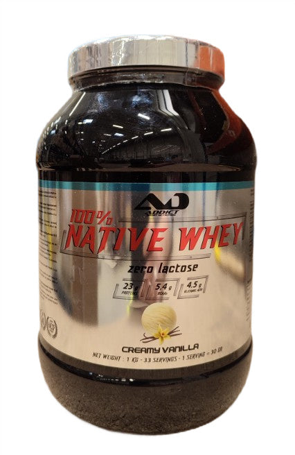 Addict Sport Nutrition 100 % natyvūs išrūgų baltymai be laktozės, kreminės vanilės skonio – 1000 g