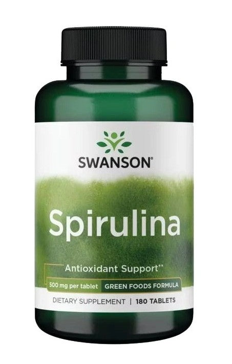 Swanson Spirulina, 500 mg – 180 tablečių
