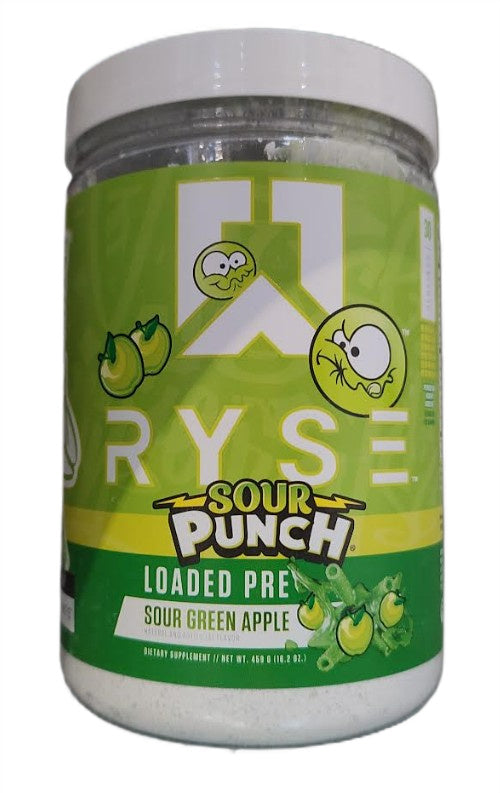 RYSE Loaded Pre, rūgštaus punšo skonio žaliųjų obuolių skonio gėrimas – 459 g