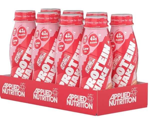 Applied Nutrition daug baltymų turintis kokteilis su braškėmis ir grietinėle – 8 x 500 ml.