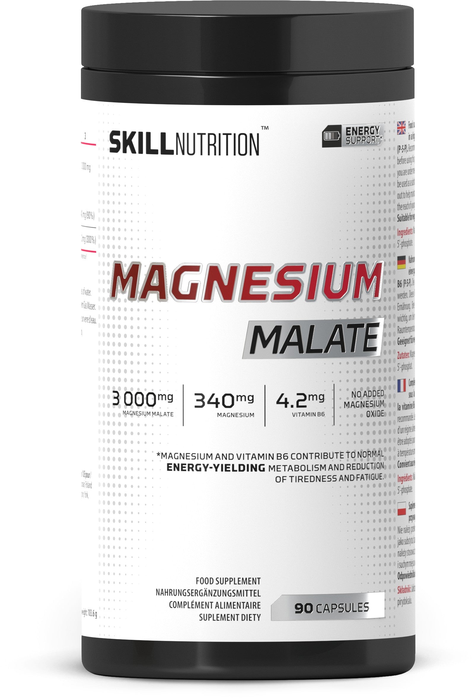 Skill Nutrition magnio malatas - 90 kapsulių