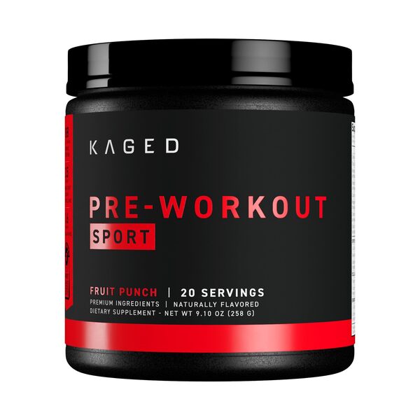 Kaged Muscle prieš treniruotę skirtas sportinis papildas Fruit Punch – 258 g