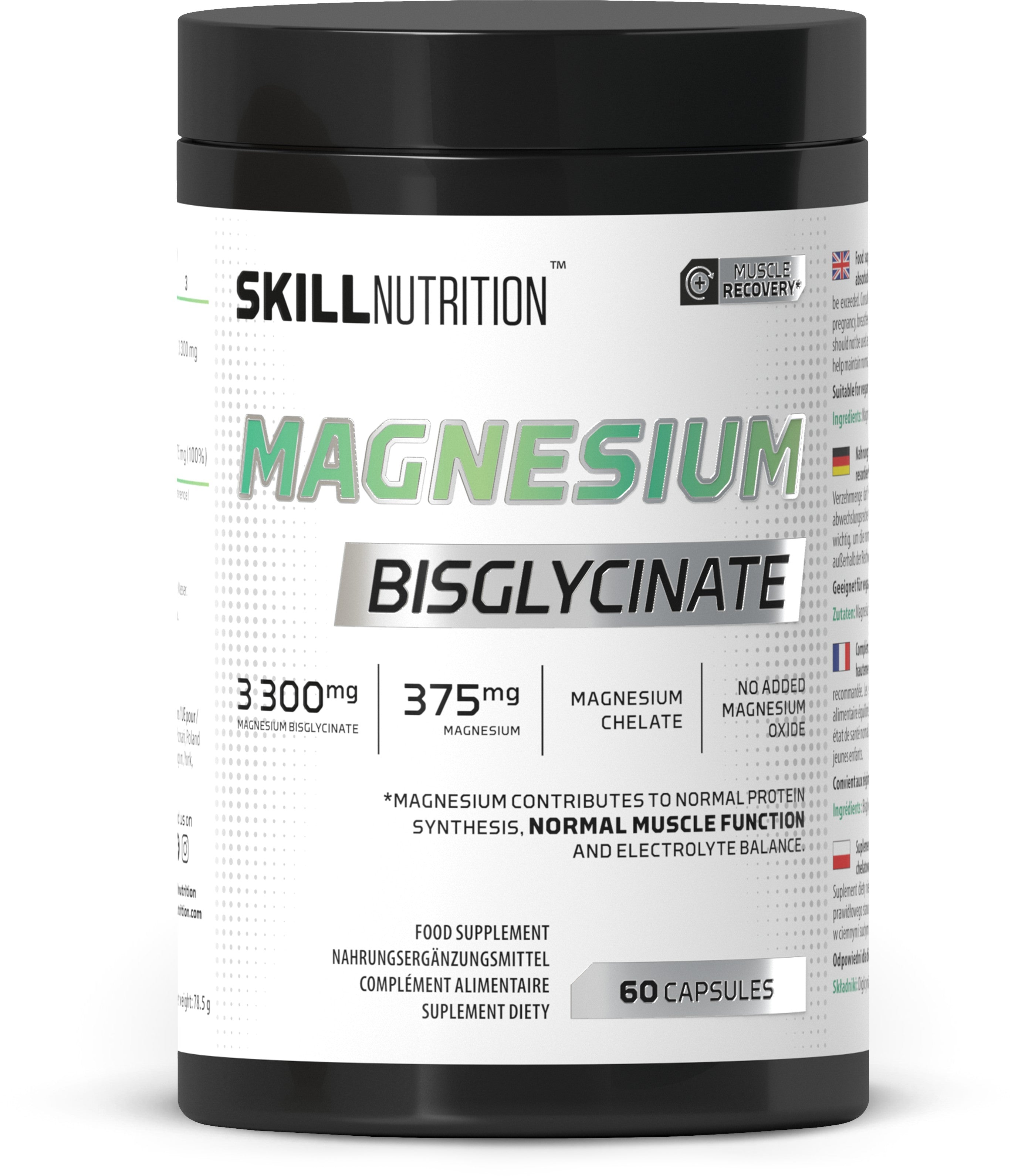 Skill Nutrition magnio bisglicinatas - 60 kapsulių