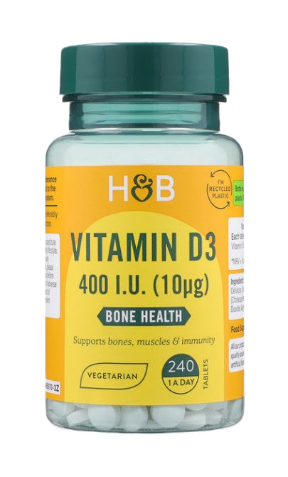 Holland & Barrett vitaminas D3, 10 mcg – 240 tablečių
