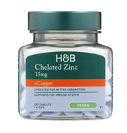 Holland & Barrett chelatinis cinko ir vario mišinys, 15 mg – 120 tablečių