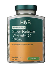 Holland & Barrett didelio stiprumo, lėtai atpalaiduojantis vitaminas C, 1500 mg – 120 tablečių