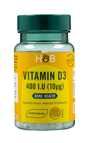Holland & Barrett vitaminas D3, 10 mcg – 120 tablečių