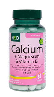 Holland & Barrett kalcio + magnio ir vitamino D tablečių rinkinys – 60 tablečių