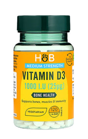 Holland & Barrett vitaminas D3, 25 mcg – 120 tablečių