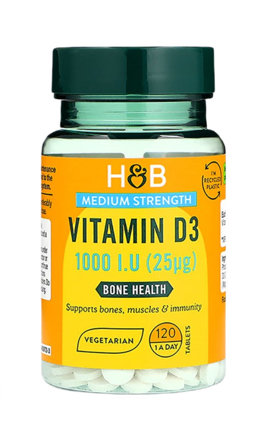 Holland & Barrett vitaminas D3, 25 mcg – 120 tablečių