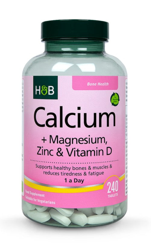 Holland & Barrett kalcio + magnio, cinko ir vitamino D tablečių rinkinys – 240 tablečių